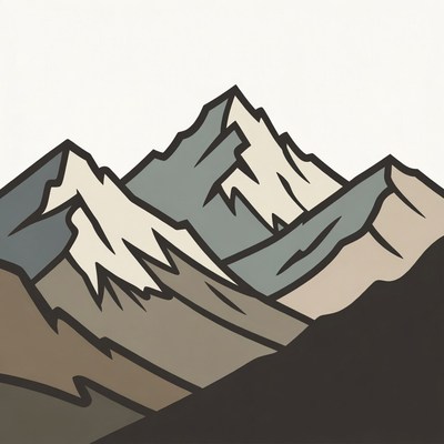 Layered Mountain Illustration