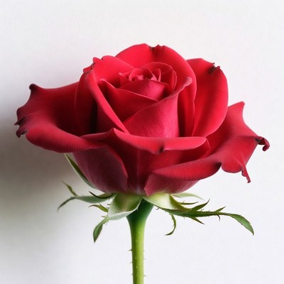 Red Rose on White Background