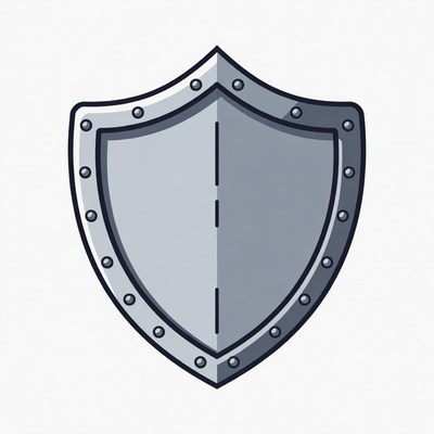 Silver Knight Shield Illustration