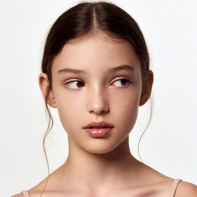 Teen girl winking close-up portrait