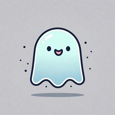 Cute smiling ghost illustration