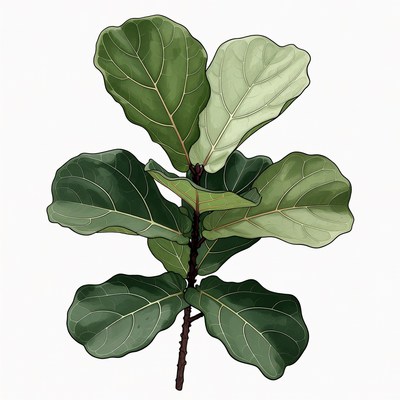 Fiddle Leaf Fig Plant Illustration