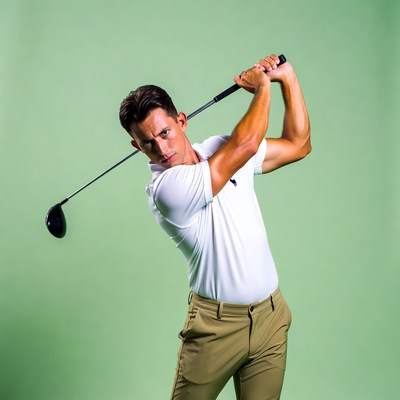 Man swinging golf club