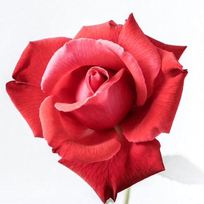 Red Rose on White Background
