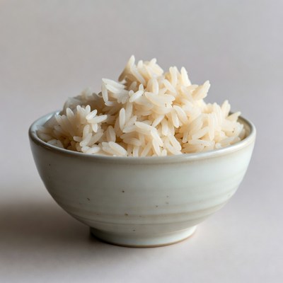 Bowl of Steaming White Rice