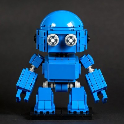 Blue LEGO Robot Figure