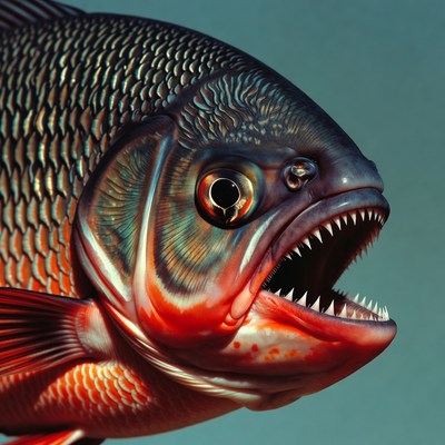 Pirarucu Fish Roaring with Open Mouth