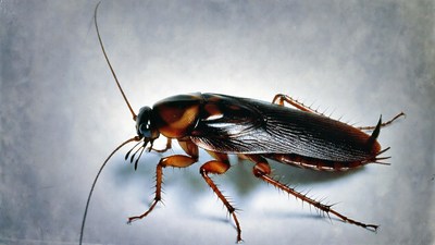 Cockroach on white background