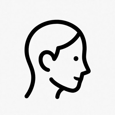 Profile view smiling face icon