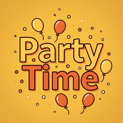 Party Time Balloons Illustration