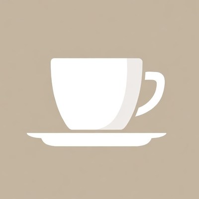 White Teacup on Saucer