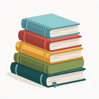 Stack of colorful books illustration