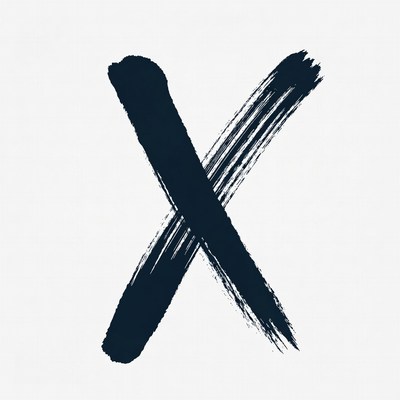 Black Brush Stroke X