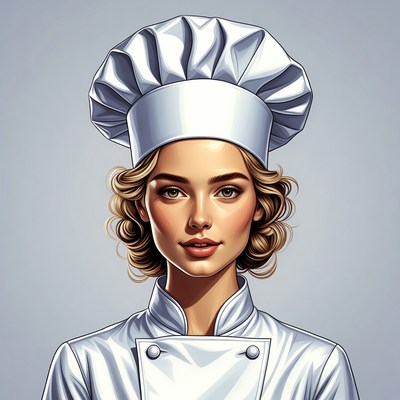 Blonde woman wearing chef hat