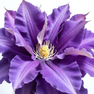 Purple Clematis Flower Closeup