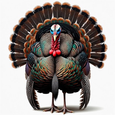 Turkey displaying tail feathers