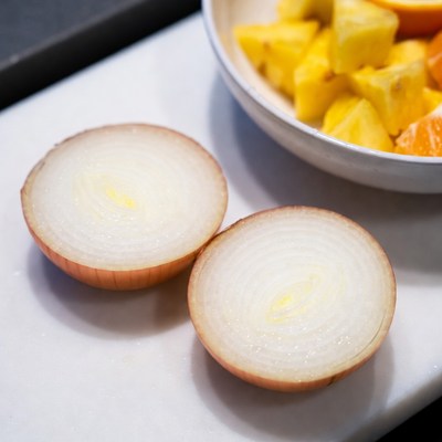 Sliced Onions and Pineapple Chunks