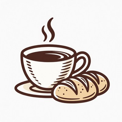 Coffee Cup with Baguettes