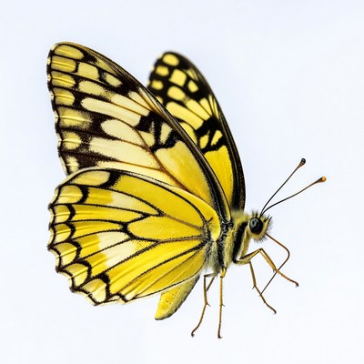 Yellow butterfly with black spots