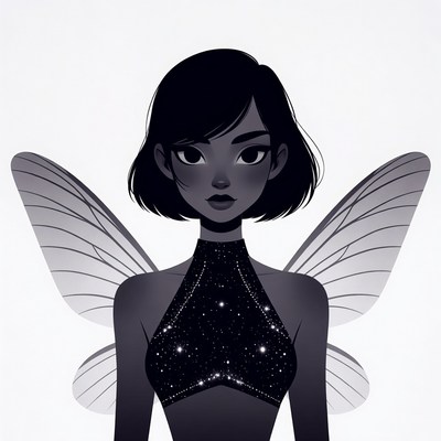 Fairy woman with wings illustration