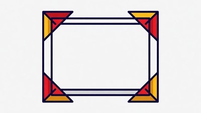 Red Yellow Geometric Frame