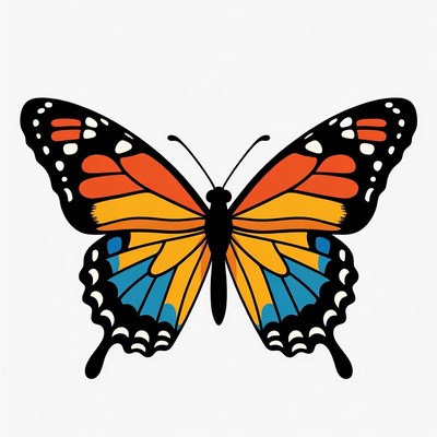 Colorful Monarch Butterfly Illustration