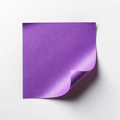 Purple sticky note peeling corner