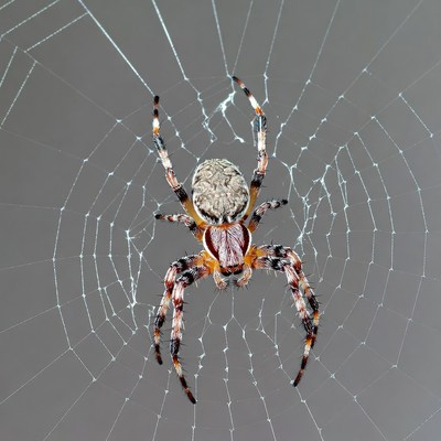 Orange Spider on Web