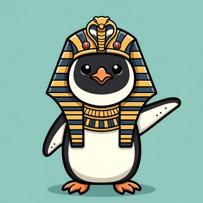 Penguin in Egyptian Pharaoh Costume