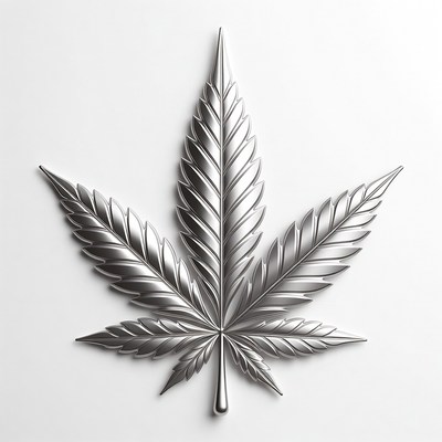 Silver Marijuana Leaf
