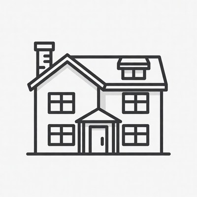 Two-Story House Line Icon