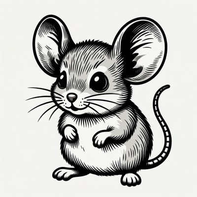 Cute cartoon mouse illustration