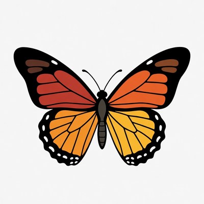 Orange Monarch Butterfly Illustration