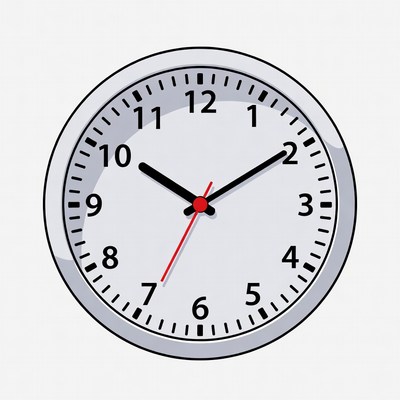 White analog clock illustration