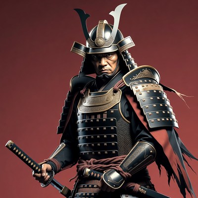 Samurai warrior holding katana sword