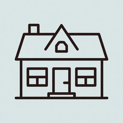 Line drawing house icon