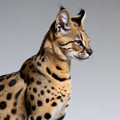 Serval cat profile view