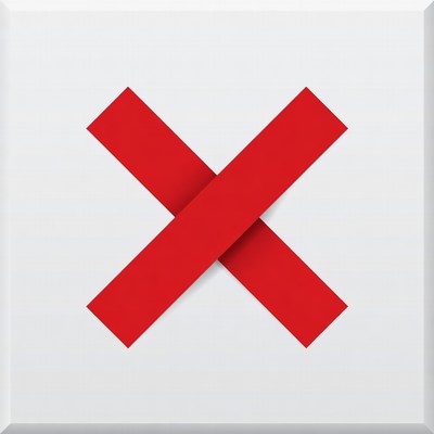 Red X on White Background