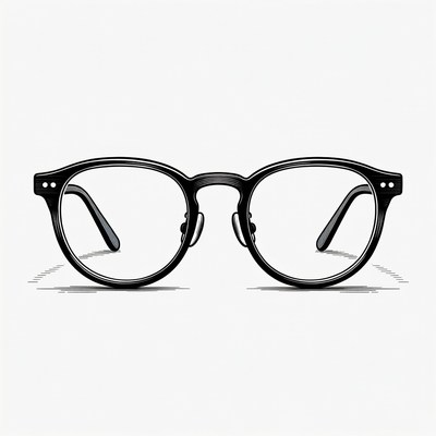 Black Round Eyeglasses Illustration