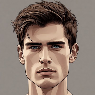 Handsome man with brown hair