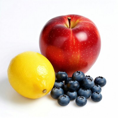 Red Apple with Lemon and Blueberries