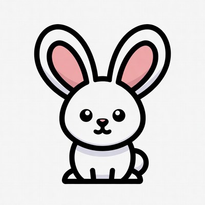 Cute white bunny illustration