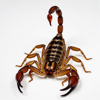 Scorpion on white background