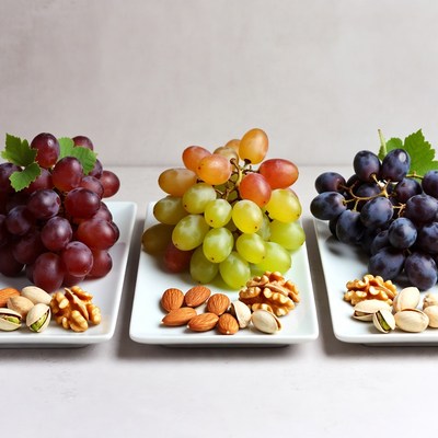 Red Green Purple Grapes with Nuts