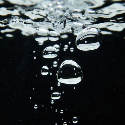 Bubbles rising in water