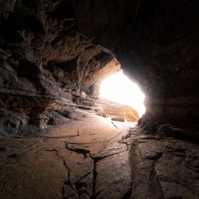 Cave Entrance with Bright Sunlight