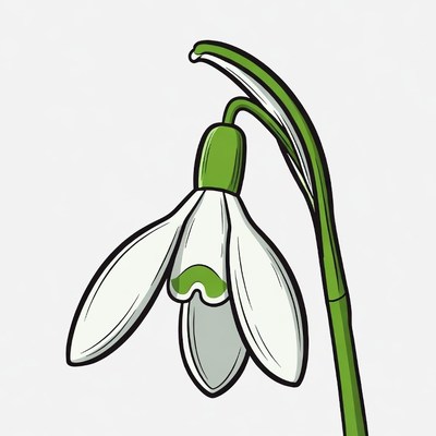 Snowdrop flower illustration