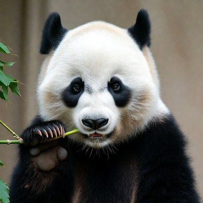 Panda eating bamboo