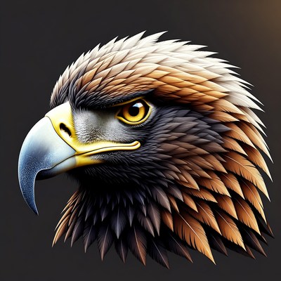 Majestic golden eagle head portrait