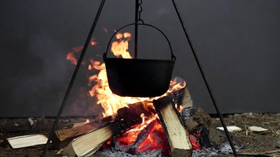 Campfire with Dutch Oven Pot